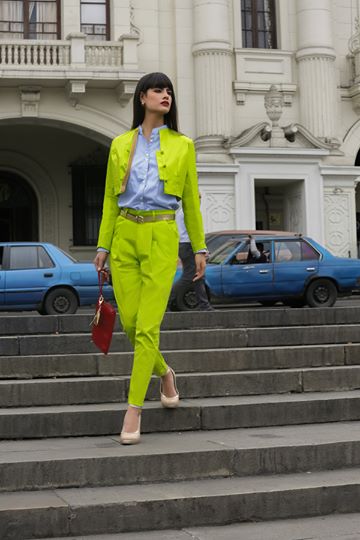 Moda Pantalon Amarillo Fosforescente Pantalón Color Amarillo Neón