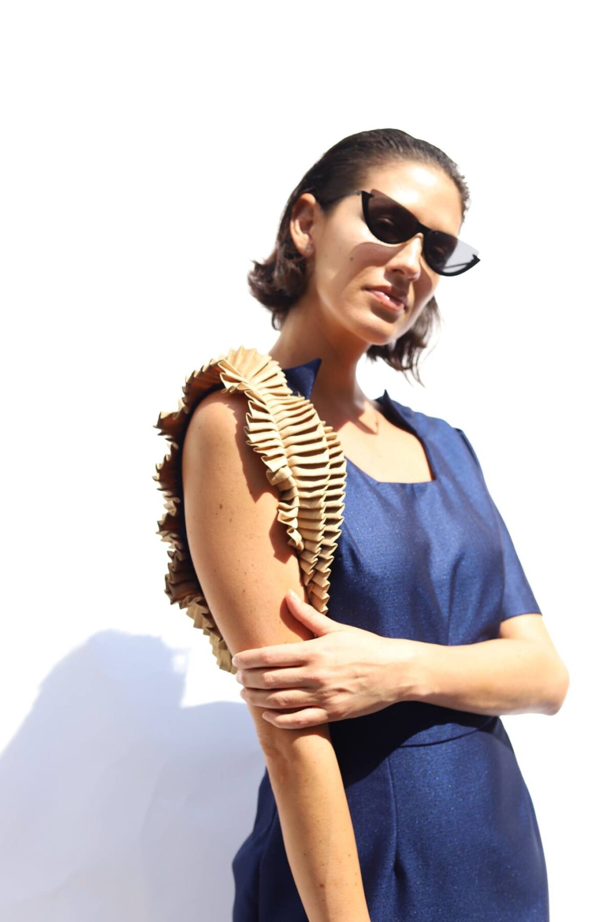 Vestido Isabel con Plisados Azul - Imagen 2