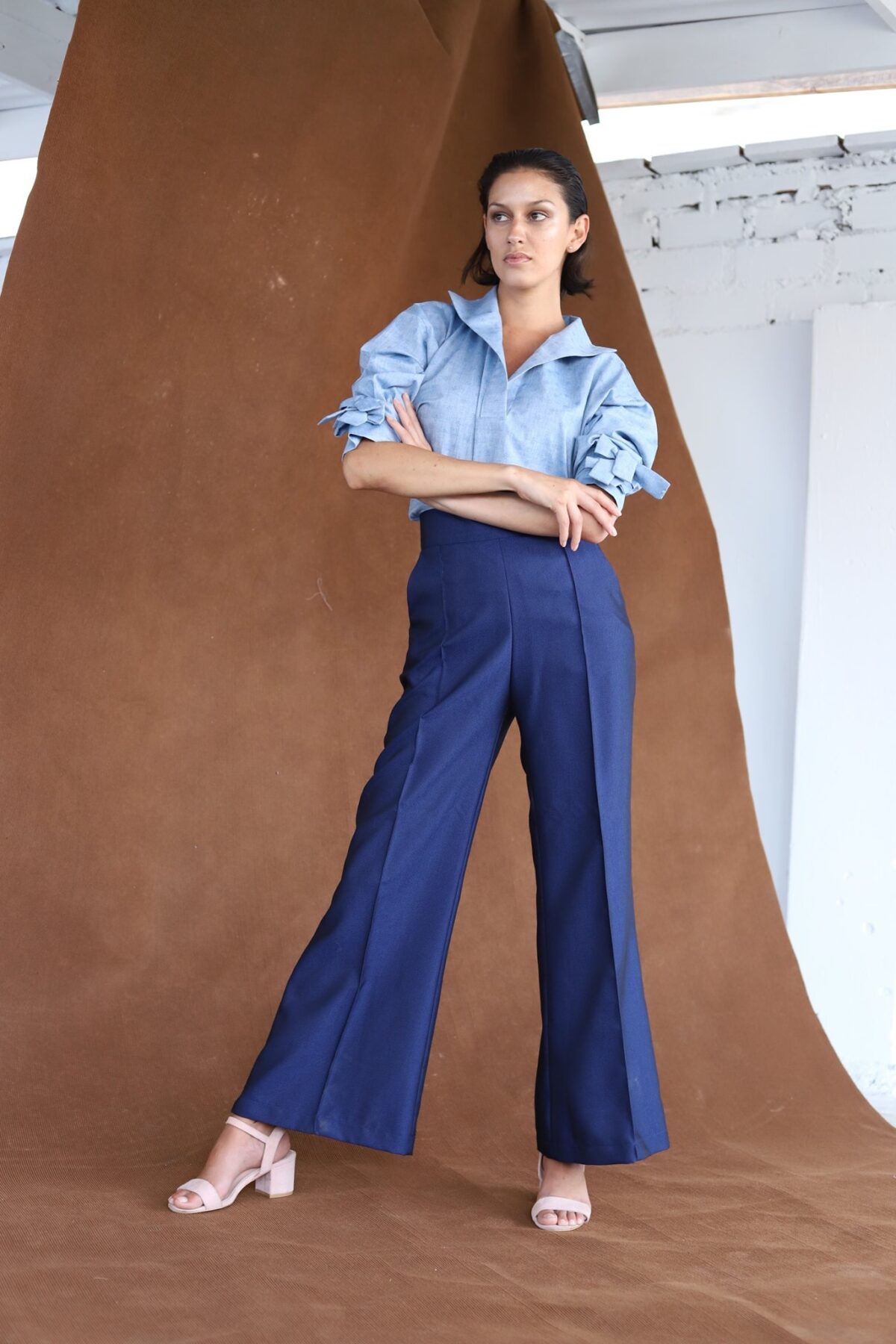 Pantalón flare Azul - Imagen 6