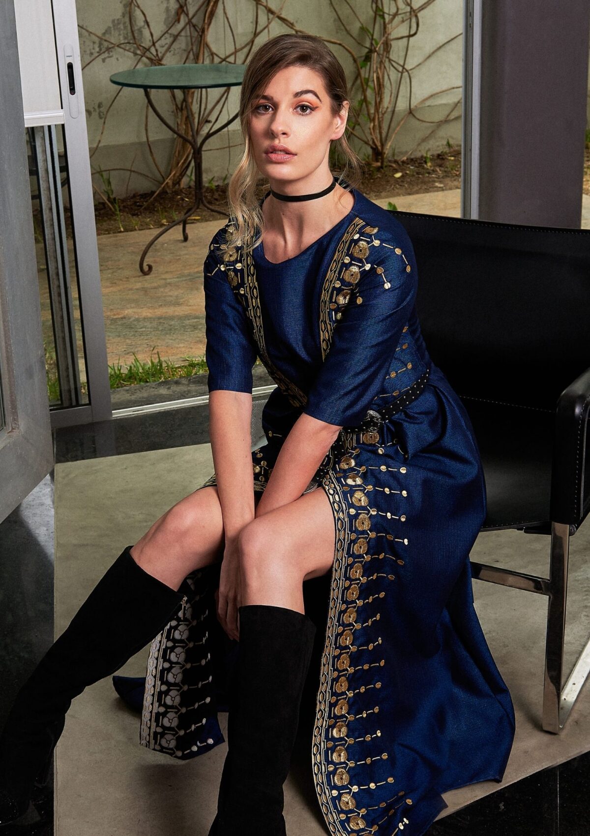 Maxi Vestido con Fajín en la Cintura