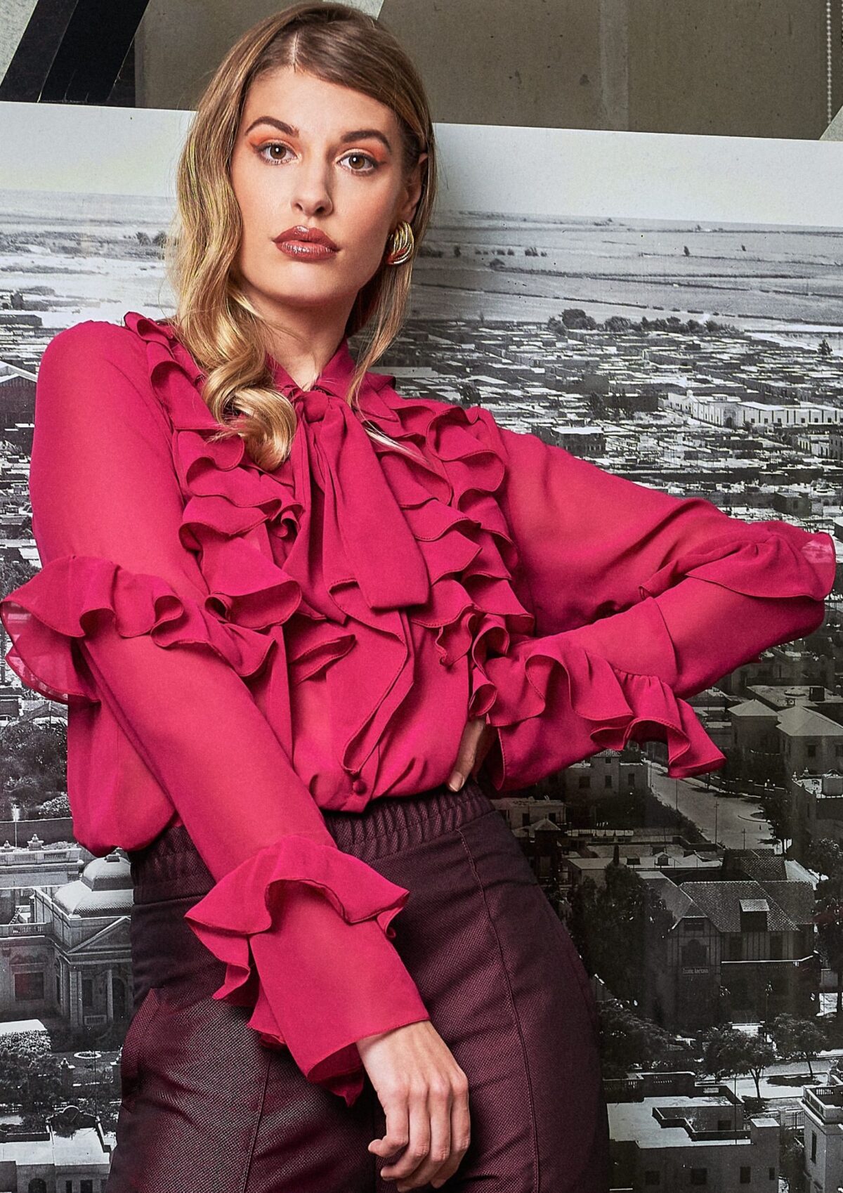 Blusa con Ruffles y Listón