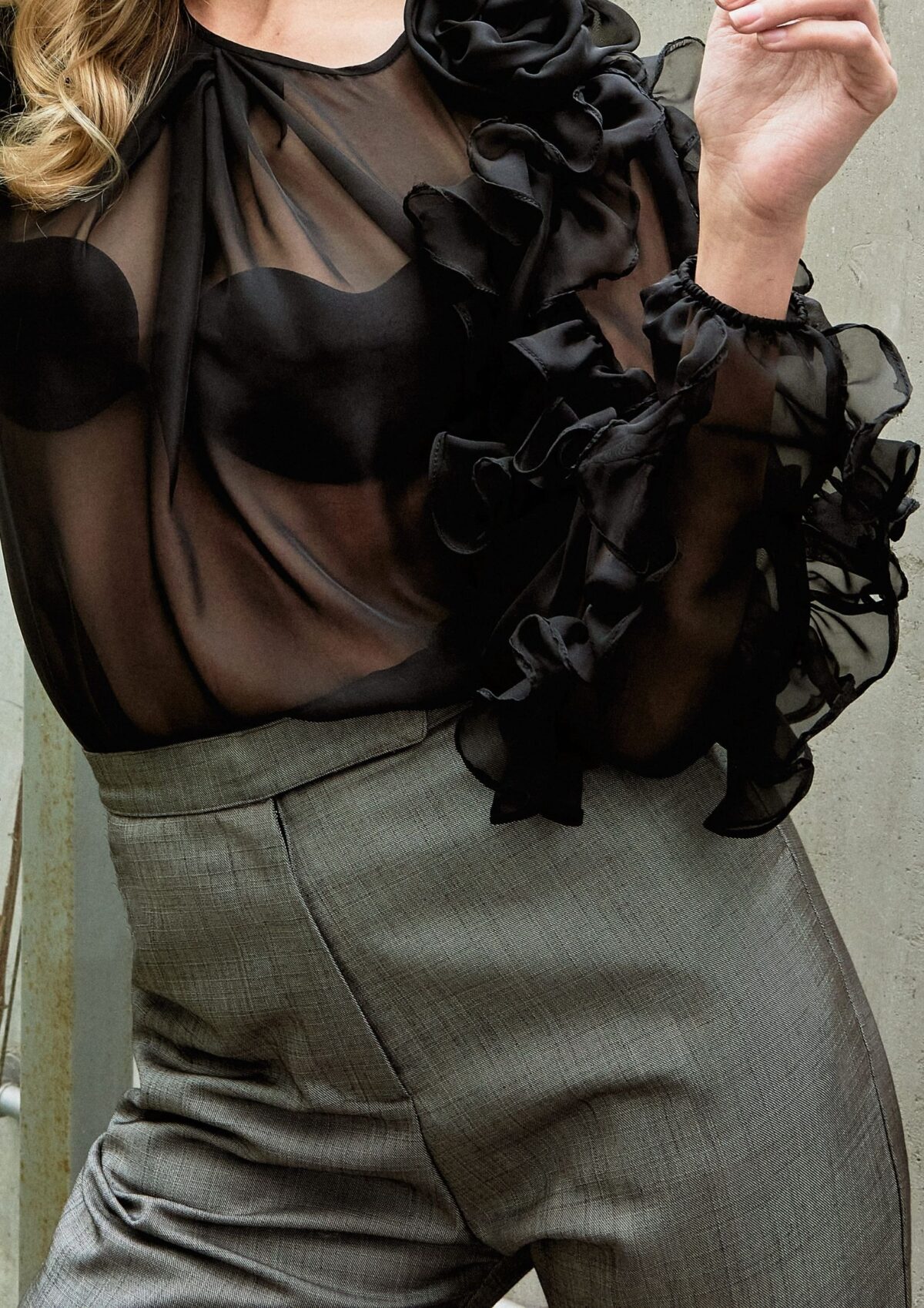 Blusa de Gasa Cuello Redondo - Imagen 2