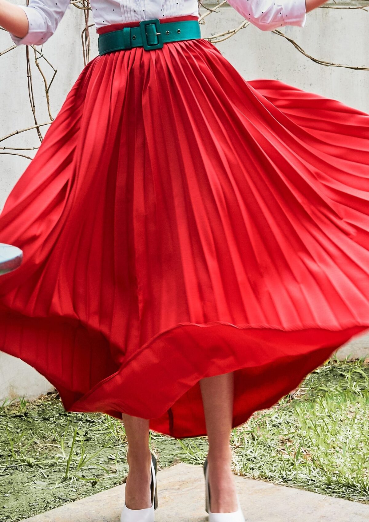 Maxi Falda Plisada Corte Campana