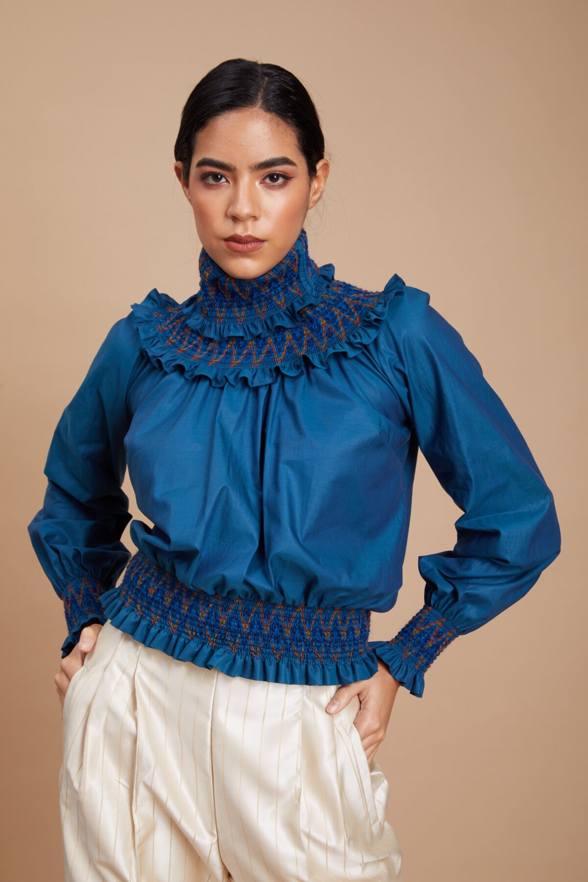 Blusa Camile Azul Egeo - Imagen 3