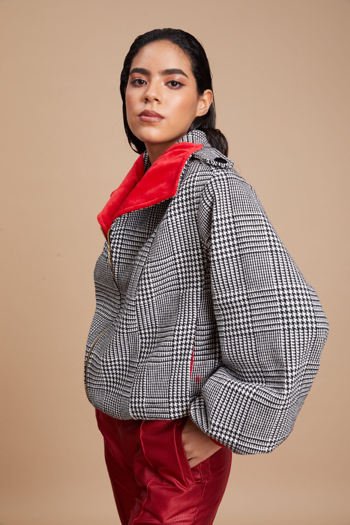 Bomber jacket Pata de gallo - Imagen 3