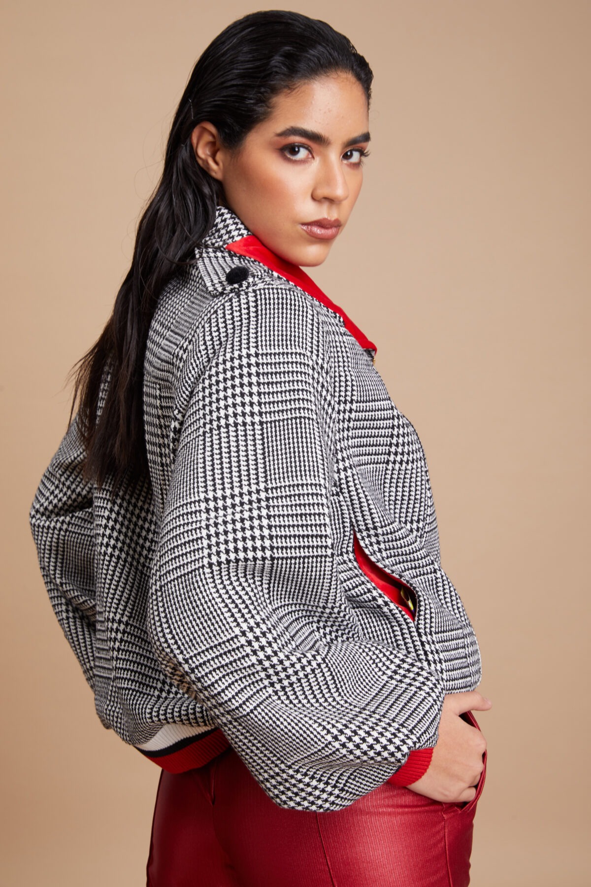 Bomber jacket Pata de gallo - Imagen 2