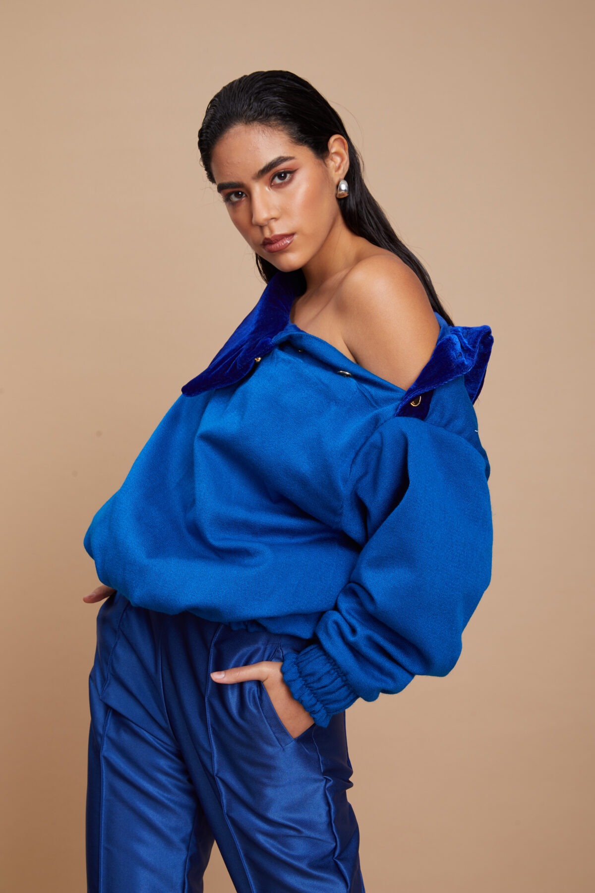 Sweatshirt bomber Cynthia bayeta Klein - Imagen 3