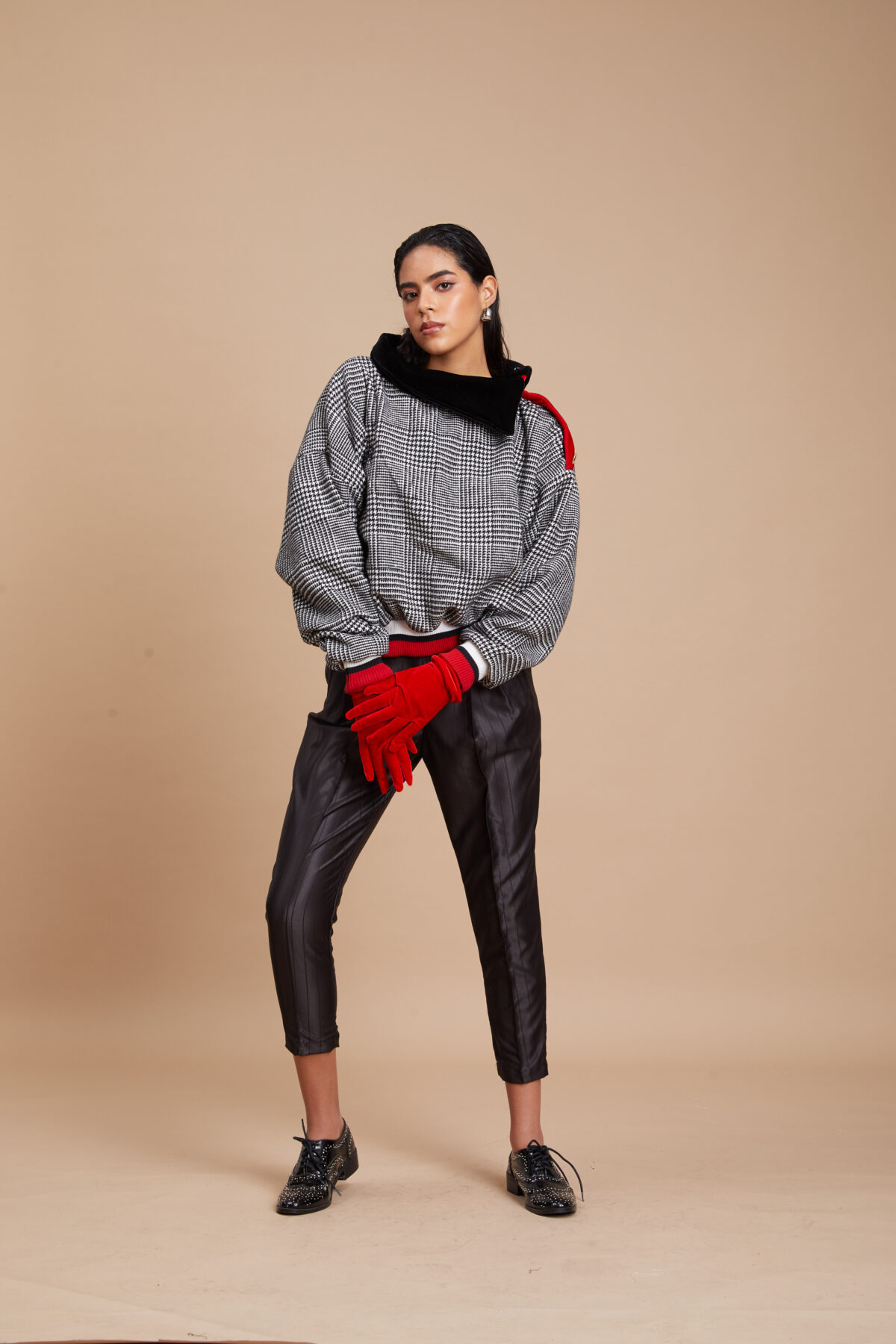 Bomber Sweatshirt  Pata de gallo - Imagen 3