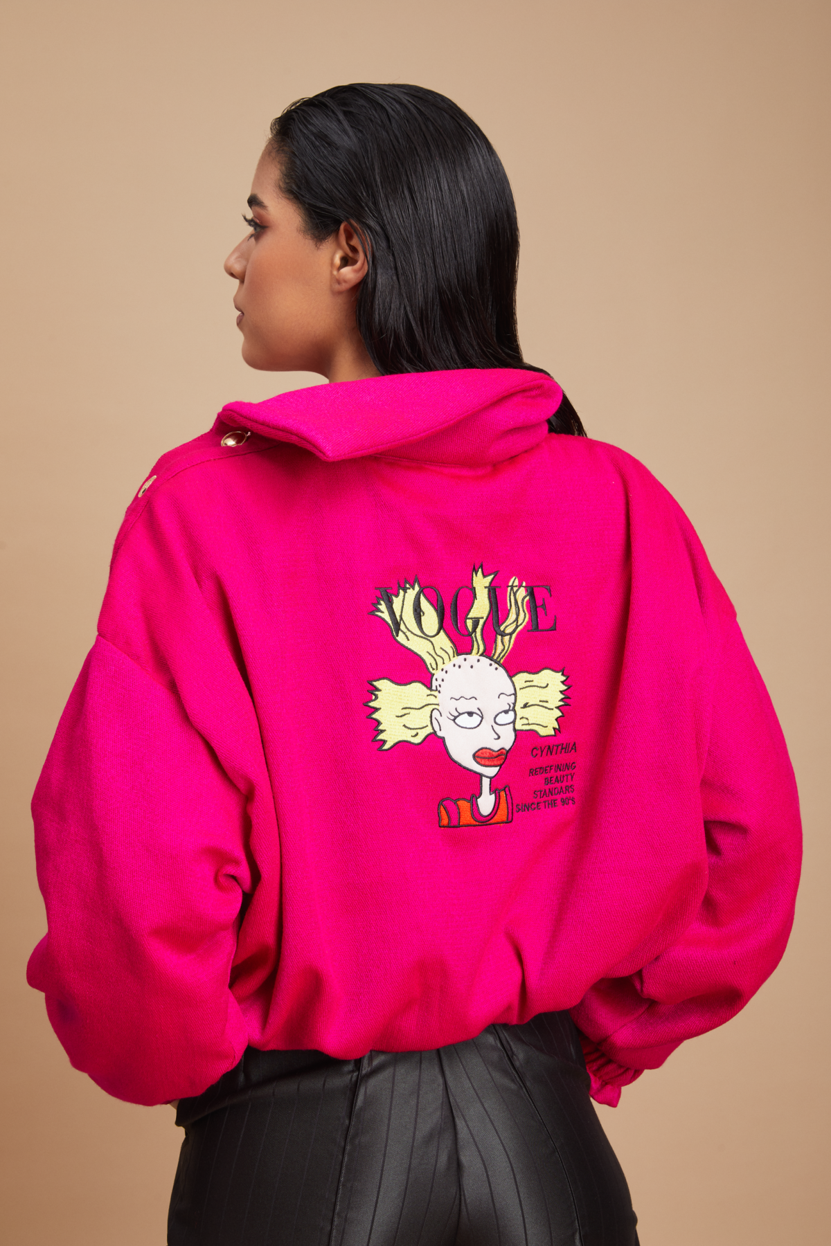 Sweatshirt bomber Cynthia bayeta fucsia